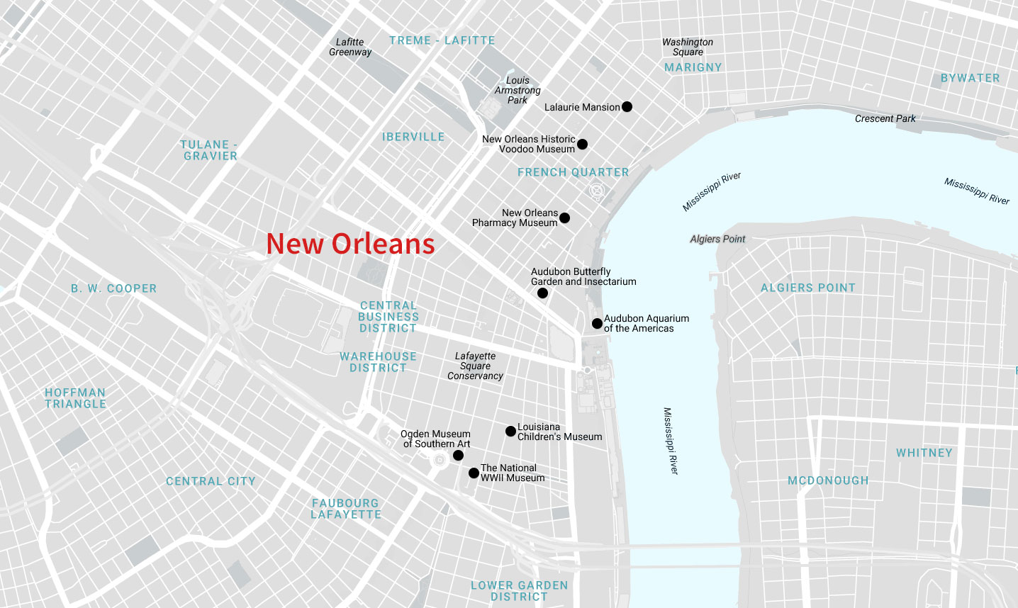 New Orleans Travel Guide - Map
