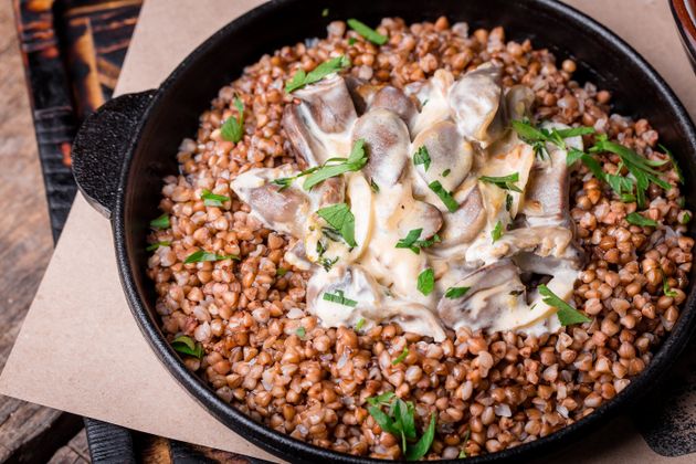 Cooked buckwheat has a chewy, hearty texture.