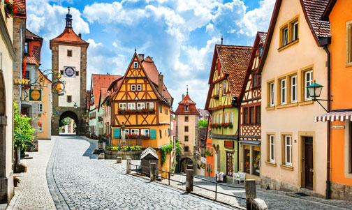 Historic town of Rothenburg ob der Tauber, Franconia, Bavaria, Germany