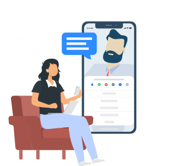 Figure sitting using phone Figure sitting using phone