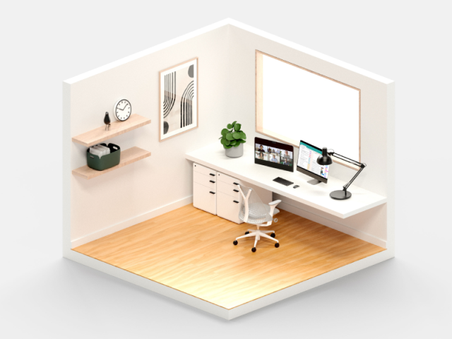 simulated office layout