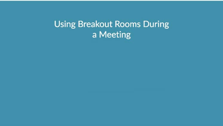 Using Breakout Rooms During a Meeting