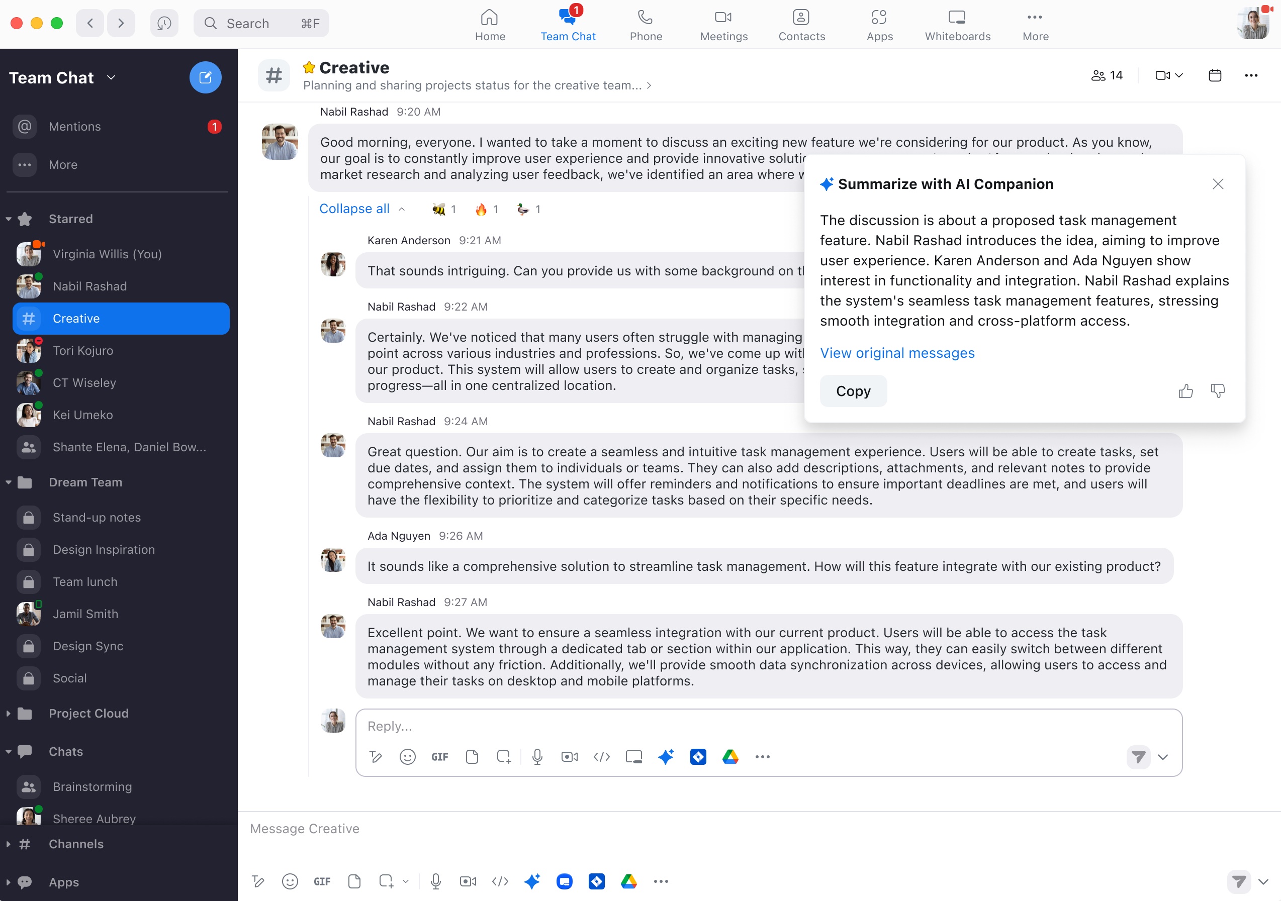 summarize your chat threads